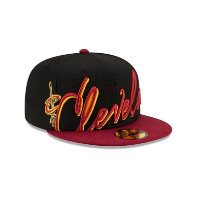 Sapca New Era Cleveland Cavaliers NBA Cursive 59FIFTY Fitted - Negrii